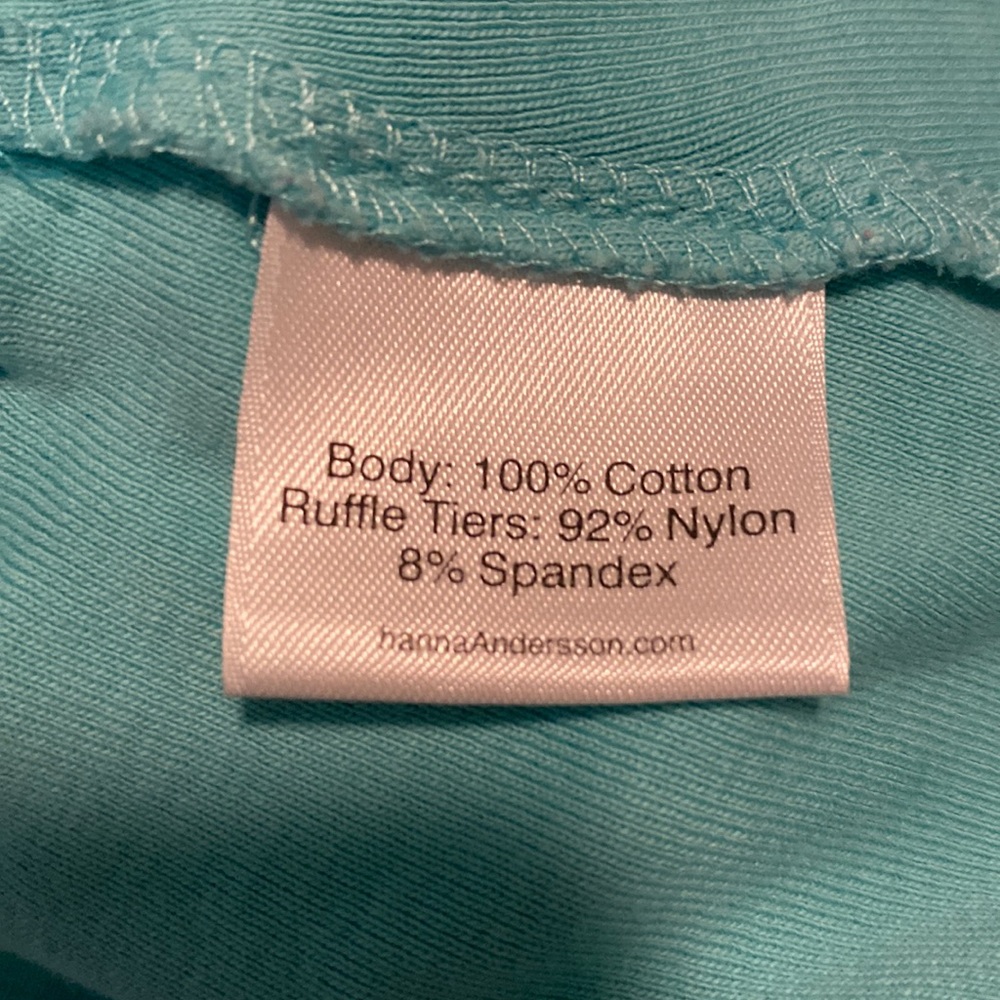 Hanna Andersson Cotton Blue Turquoise Tiered Ruffle Tank Dress Size US Size 10 - Picture 7 of 8